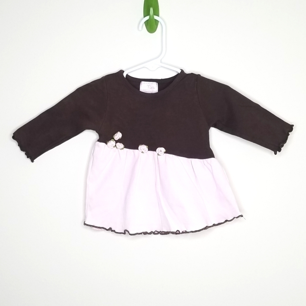 Grandma Nes Pima Cotton Shirt Flower 6m